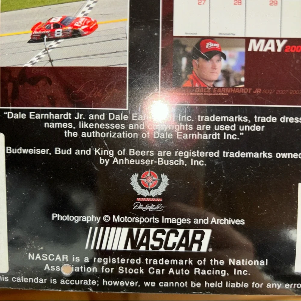 Dale Earnhardt Jr Calendar 2007